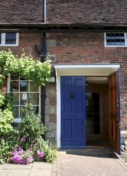 Blue doors to Meeting House